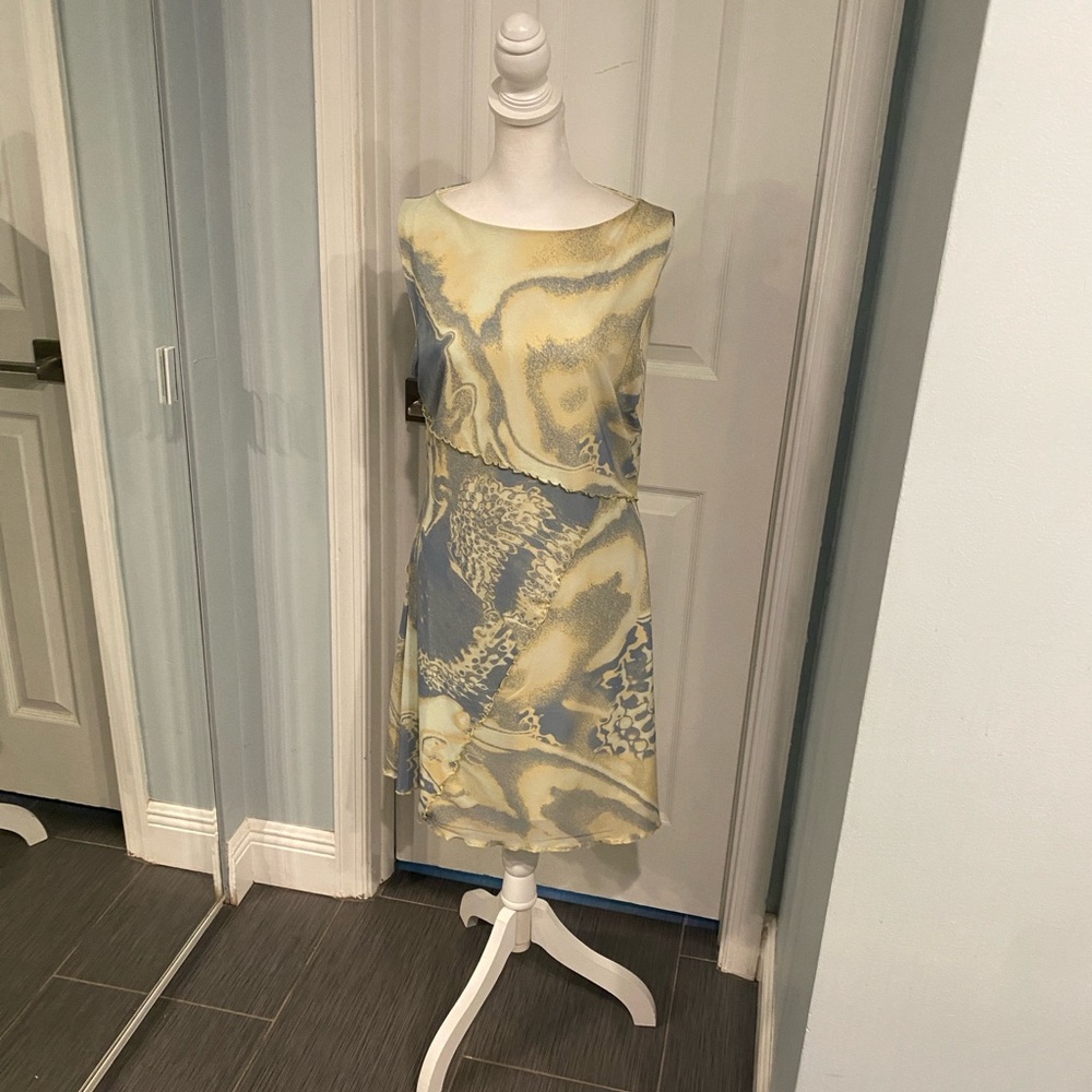 NWT Vans Sleeveless Butter Yellow & Gray Shift Dress Size L